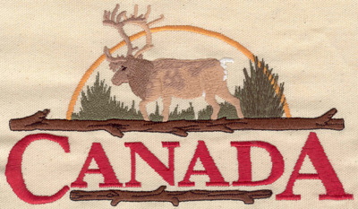 Embroidery Design: Canada deer<br> 7.78w X 4.46h