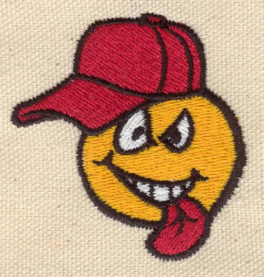 Embroidery Design: Baseball cartoon<br> 2.05w X 2.15h