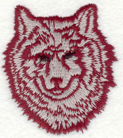 Embroidery Design: Wolf head J <br>2.15"w X 2.40"h