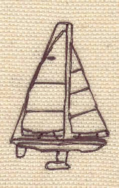 Embroidery Design: Sailboat outline<br> 1.04w X 1.49h