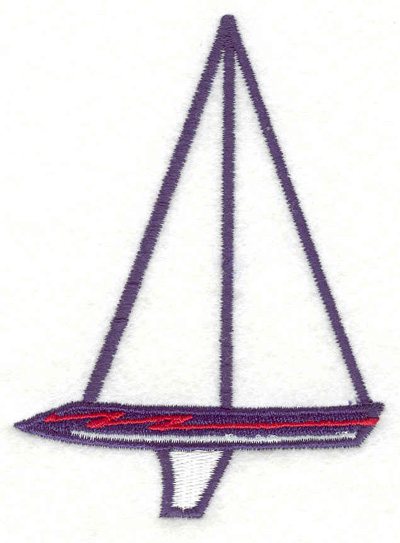 Embroidery Design: Sailboat F <br>2.93"w X 4.02"h