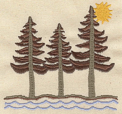 Embroidery Design: Pine Trees <br> 4.25w X 4.11h