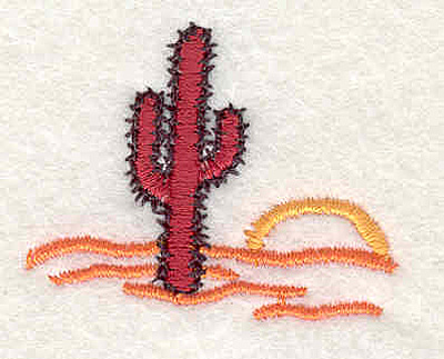 Embroidery Design: Cactus sunset<br>1.33"H x 1.68"W