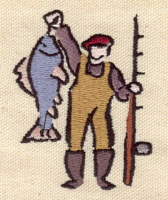 Embroidery Design: Fisherman D<br> 2.05w X 2.67h