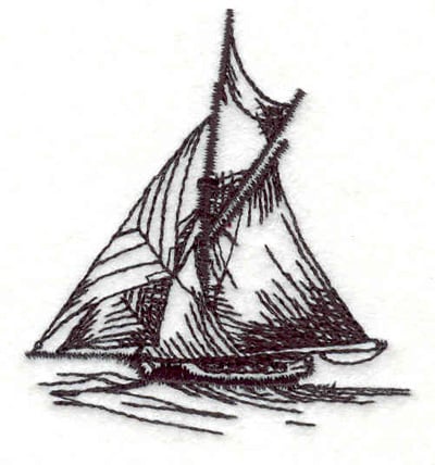 Embroidery Design: Sailboat G <br>2.25"w X 2.46"h