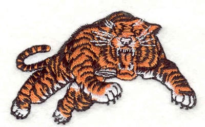 Embroidery Design: Tiger leaping <br>2.50"w X 1.50"h