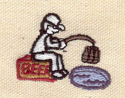 Embroidery Design: Ice fisherman<br> 1.50w X 1.24h