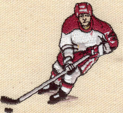 Embroidery Design: Hockey Player<br> 2.47w X 2.41h