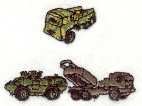 Embroidery Design: Army Trucks<br> 1.80w X 2.39h