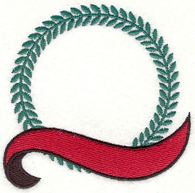 Embroidery Design: Wreath Banner<br>3.50" x 3.62"