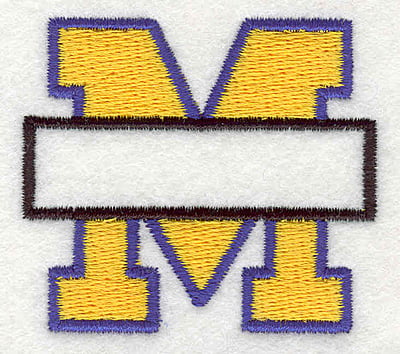 Embroidery Design: M Banner<br>1.94" x 2.16"