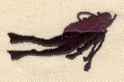 Embroidery Design: Scuba diver<br> 2.06w X 1.15h