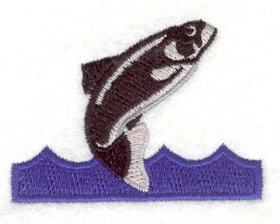 Embroidery Design: Fish J <br>2.44"w X 1.80"h