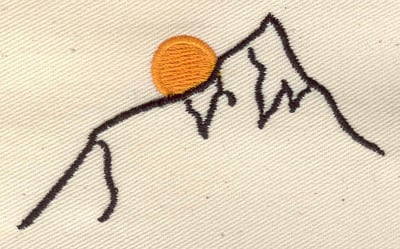 Embroidery Design: Mountain sunset<br> 3.12w X 1.85h