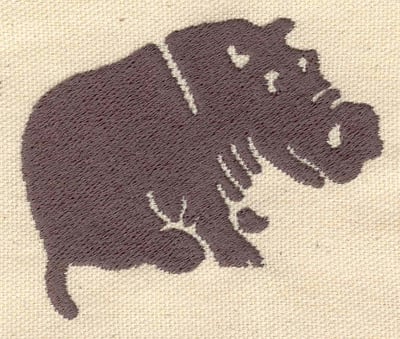 Embroidery Design: Hippo<br> 3.09w X 2.62h