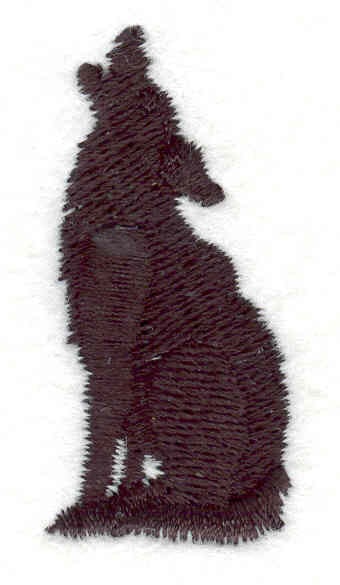 Embroidery Design: Wolf howling F <br>0.82"w X 1.70"h