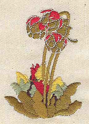 Embroidery Design: Pitcher plant<br> 1.63w X 2.30h