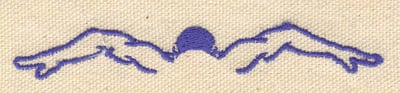 Embroidery Design: Swimmer  <br> 3.94w X 0.55h