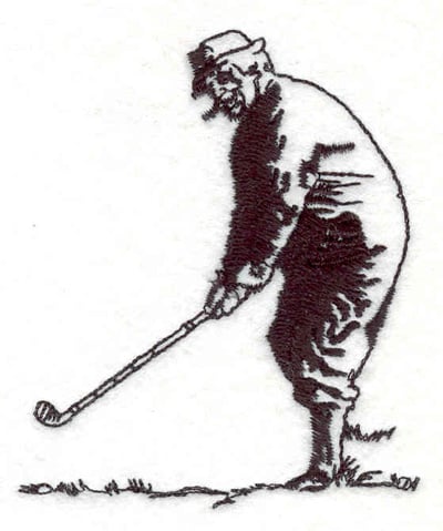Embroidery Design: Golfer F <br>2.54"w X 3.02"h