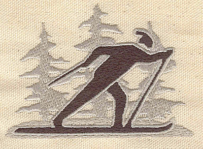 Embroidery Design: Cross country skier<br> 3.60w X 2.55h