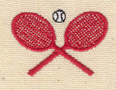 Embroidery Design: Tennis Raquets with ball<br> 1.73w X 1.23h