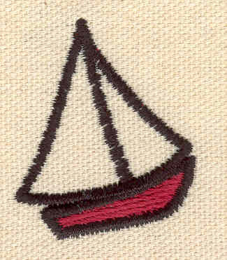 Embroidery Design: Sail boat<br> 1.29w X 1.59h