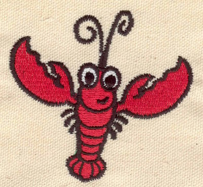 Embroidery Design: Lobster cartoon<br> 2.89w X 2.69h