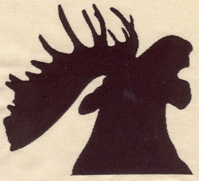 Embroidery Design: Moose head silhouette<br> 7.02w X 6.20h