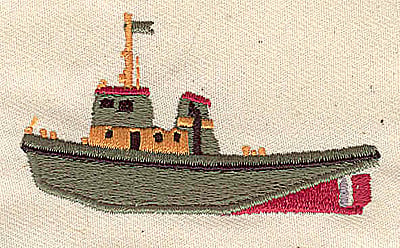 Embroidery Design: Tug boat<br> 2.65w X 1.50h