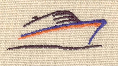 Embroidery Design: Ship<br> 2.10w X 0.85h