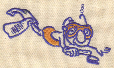 Embroidery Design: Cartoon diver<br> 3.62w X 2.04h