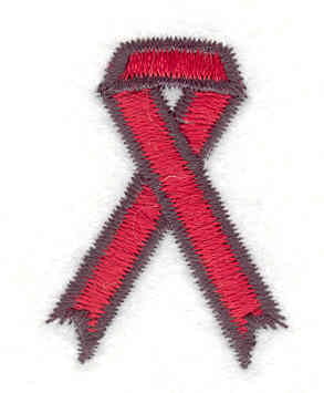 Embroidery Design: AIDS Ribbon<br>1.47w X 1.11h