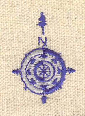 Embroidery Design: Compass<br> 1.00w X 1.43h