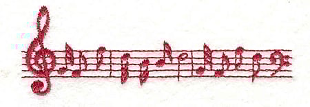 Embroidery Design: Music Bar Notes<br>1.24" X 3.78"