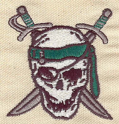 Embroidery Design: Pirate skull<br> 1.06w X 2.46h