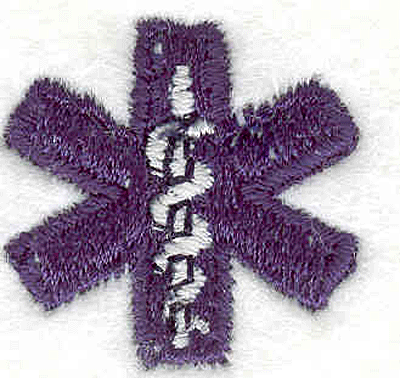Embroidery Design: Cross with Medical Symbol<br>0.98" x 0.98'