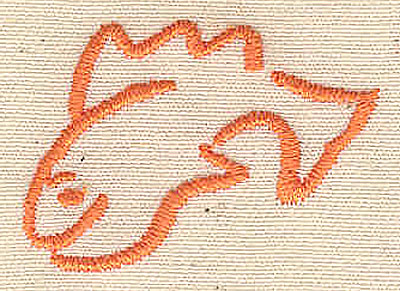 Embroidery Design: Stylized fish<br> 1.48w X 1.06h
