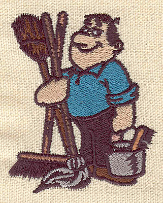 Embroidery Design: Janitor<br> 2.35w X 2.82h