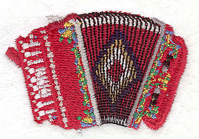Embroidery Design: Accordian <br>1.17" X 2.59"