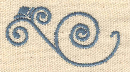 Embroidery Design: Floral swirl<br> 2.46w X 1.23h