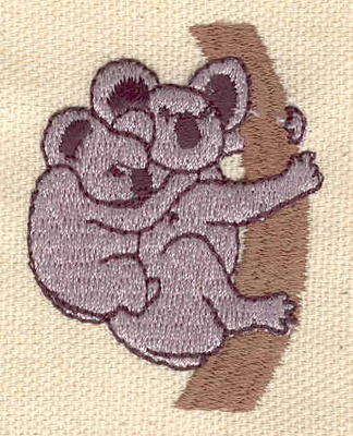 Embroidery Design: Koala bear with baby<br> 1.49w X 1.99h