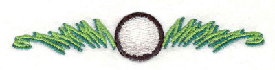 Embroidery Design: Golf Ball in grass <br>3.76"w X 0.72"h