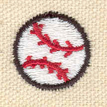 Embroidery Design: Mini baseball<br> 0.80w X 0.80h