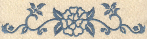 Embroidery Design: Flower with vines<br> 8.24w X 2.07h