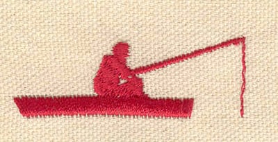 Embroidery Design: Fisherman in boat<br> 2.01w X 0.73h