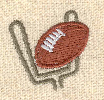 Embroidery Design: Football and goal post<br> 1.24w X 1.22h