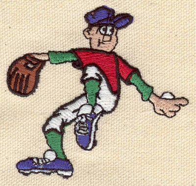 Embroidery Design: Baseball pitcher<br> 2.63h X 2.49h