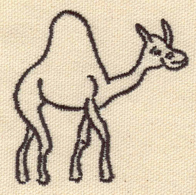 Embroidery Design: Camel outline<br> 2.28w X 2.31h