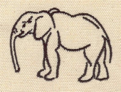 Embroidery Design: Elephant outline <br>2.43w X 1.78h