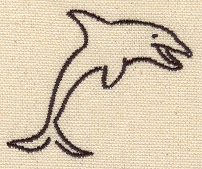 Embroidery Design: Dolphin J<br> 2.49w X 2.02h
